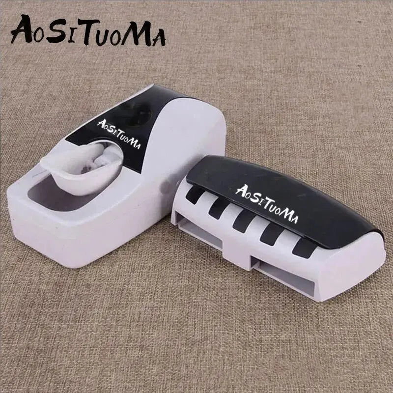 2PCS Automatic Toothpaste Dispenser Wall Mount Dust-proof Toothbrush Holder Wall Mount Bathroom Accessories Set Squeezer